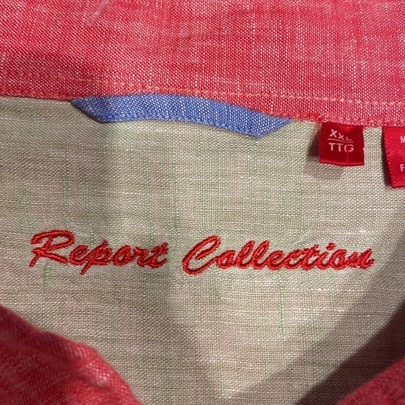 M Report Collection button down long sleeve solid red plus size shirt XXL. EUC - Picture 3 of 5